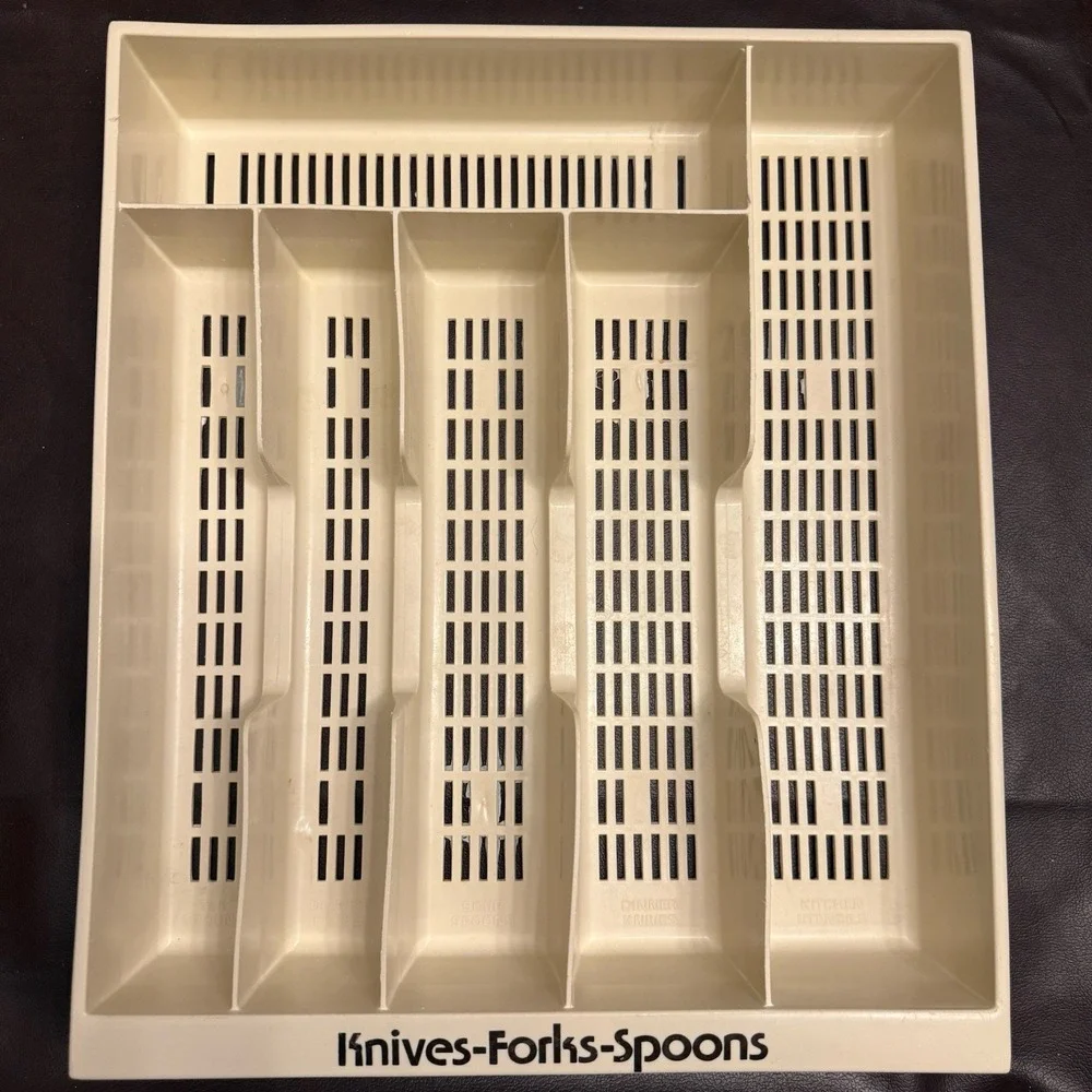 Vintage 1970's Plastic Kitchen Divided Drawer for‎ Utensils & Cutlery 11x13
